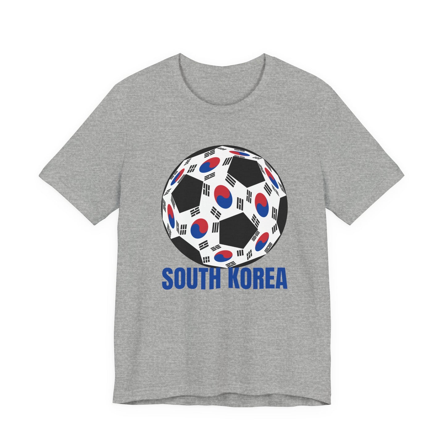 South Korea Fan Specialty Soccer Ball Design T Shirt Tee Blue Text