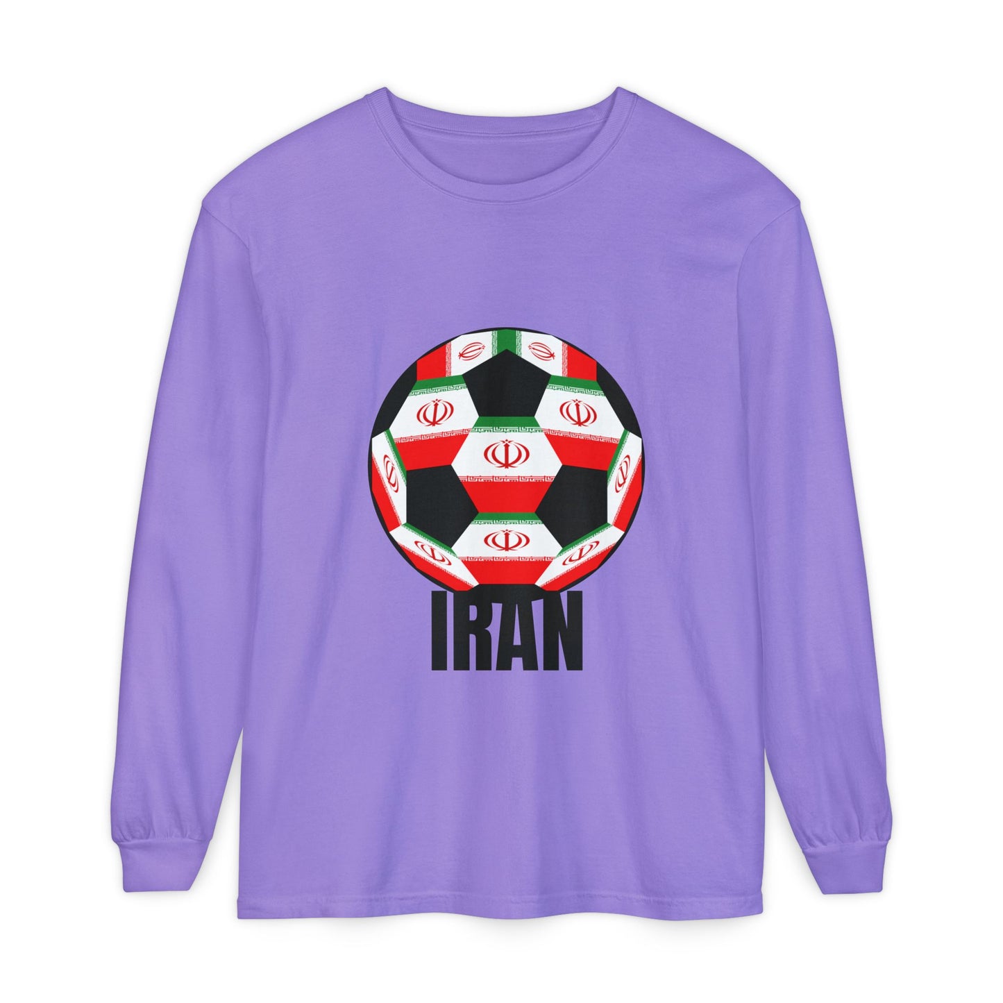 Iran Fan Specialty Soccer Ball Design Long Sleeve Shirt