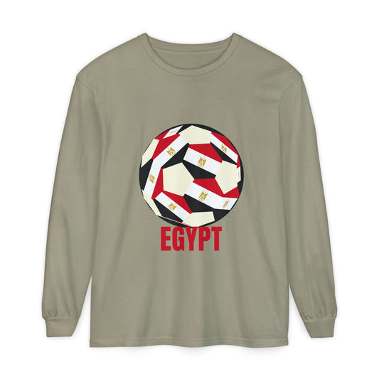 Egypt Fan Specialty Soccer Ball Design Long Sleeve Tee