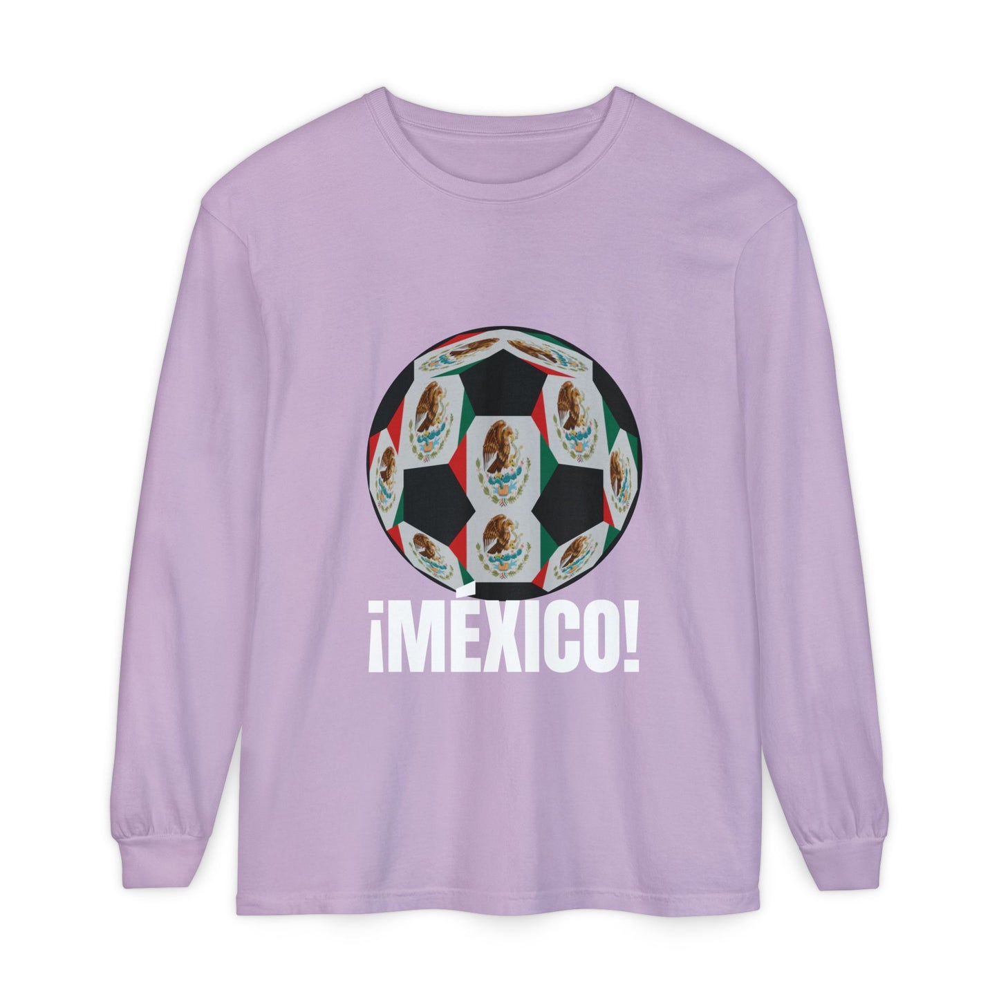 !Mexico! Fan Specialty Soccer Ball Design Long Sleeve Shirt