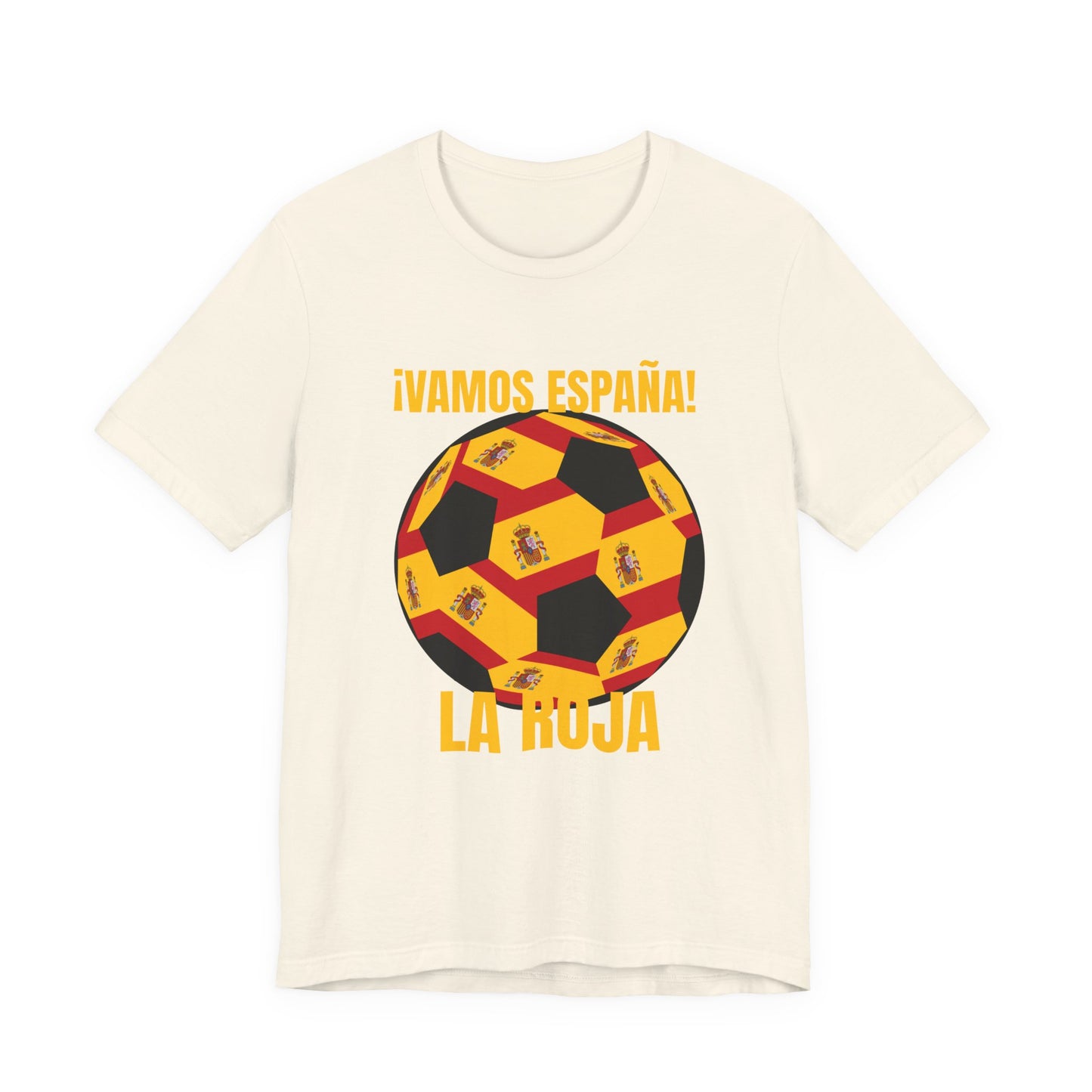 La Roja Soccer T‑Shirt - "¡Vamos España!" Spanish  T Shirt Gold Text