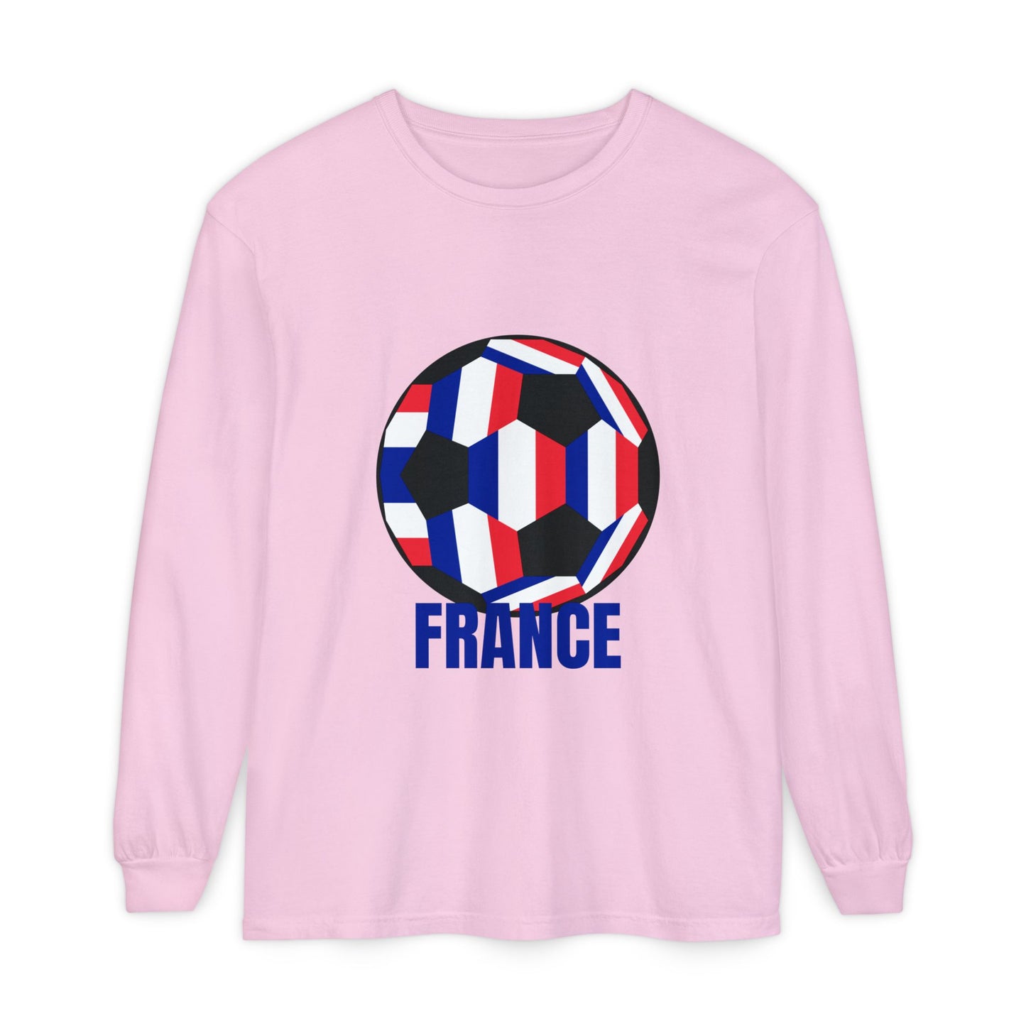 France Fan Specialty Soccer Ball Design Long Sleeve Shirt