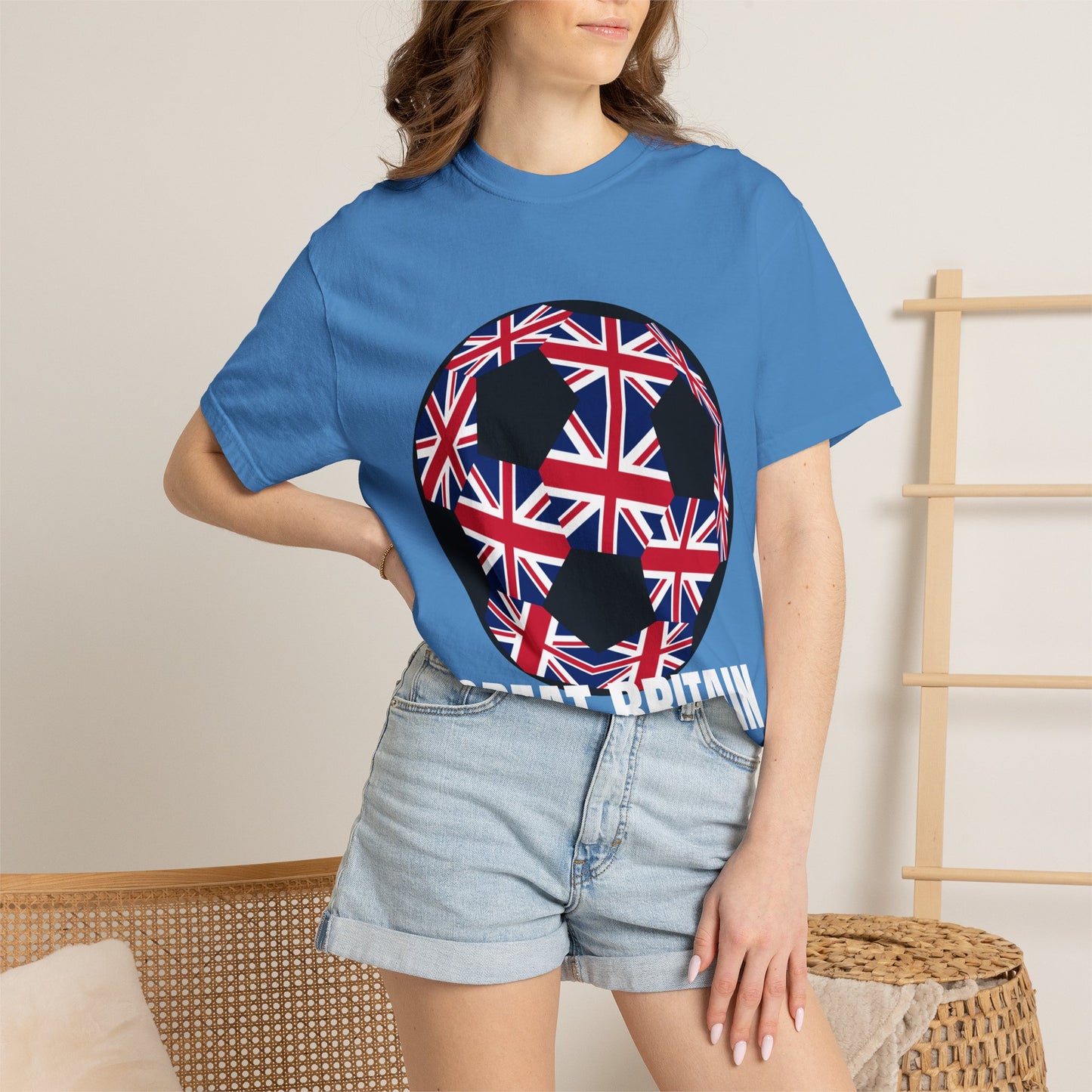Great Britain Fan Specialty Soccer Ball Design T Shirt