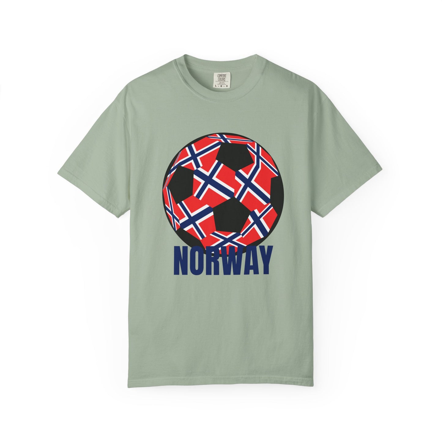 Norway Fan Specialty Soccer Ball Design T Shirt Blue Print