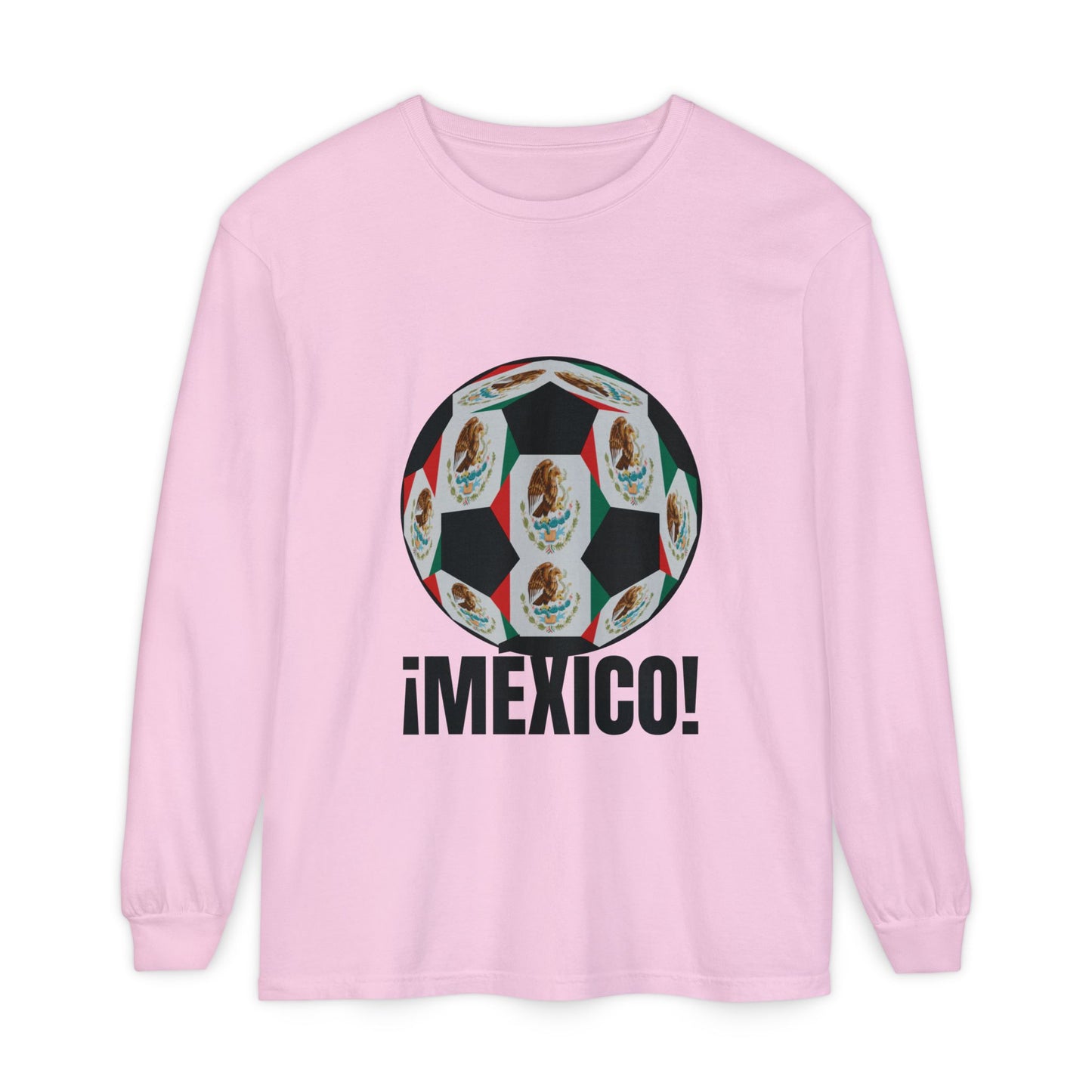 !Mexico! Fan Specialty Soccer Ball Design Long Sleeve