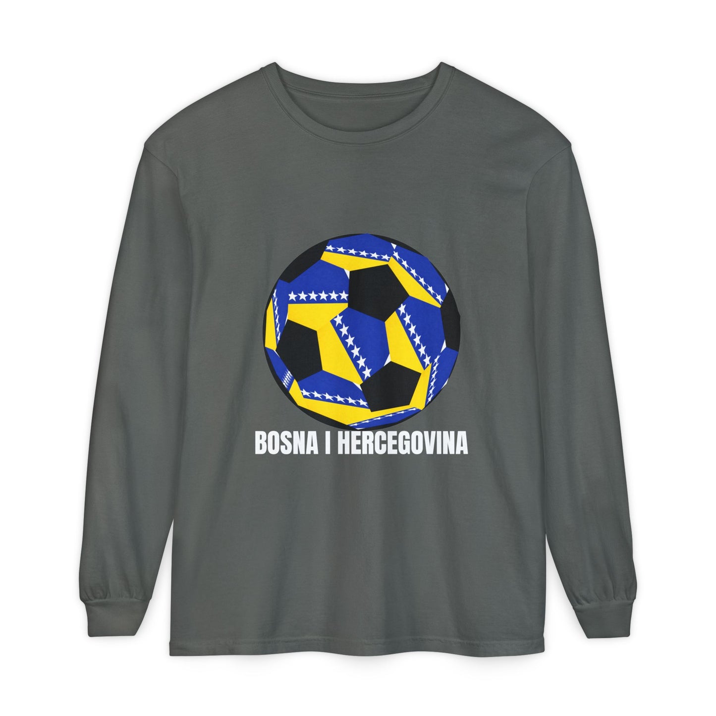 Bosnia Herzegovina Fan Specialty Soccer Ball Design  Long Sleeve Shirt