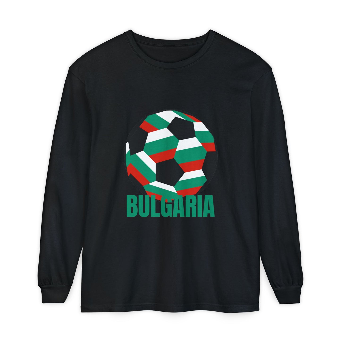 Bulgaria Fan Specialty Soccer Ball Design Long Sleeve Tee