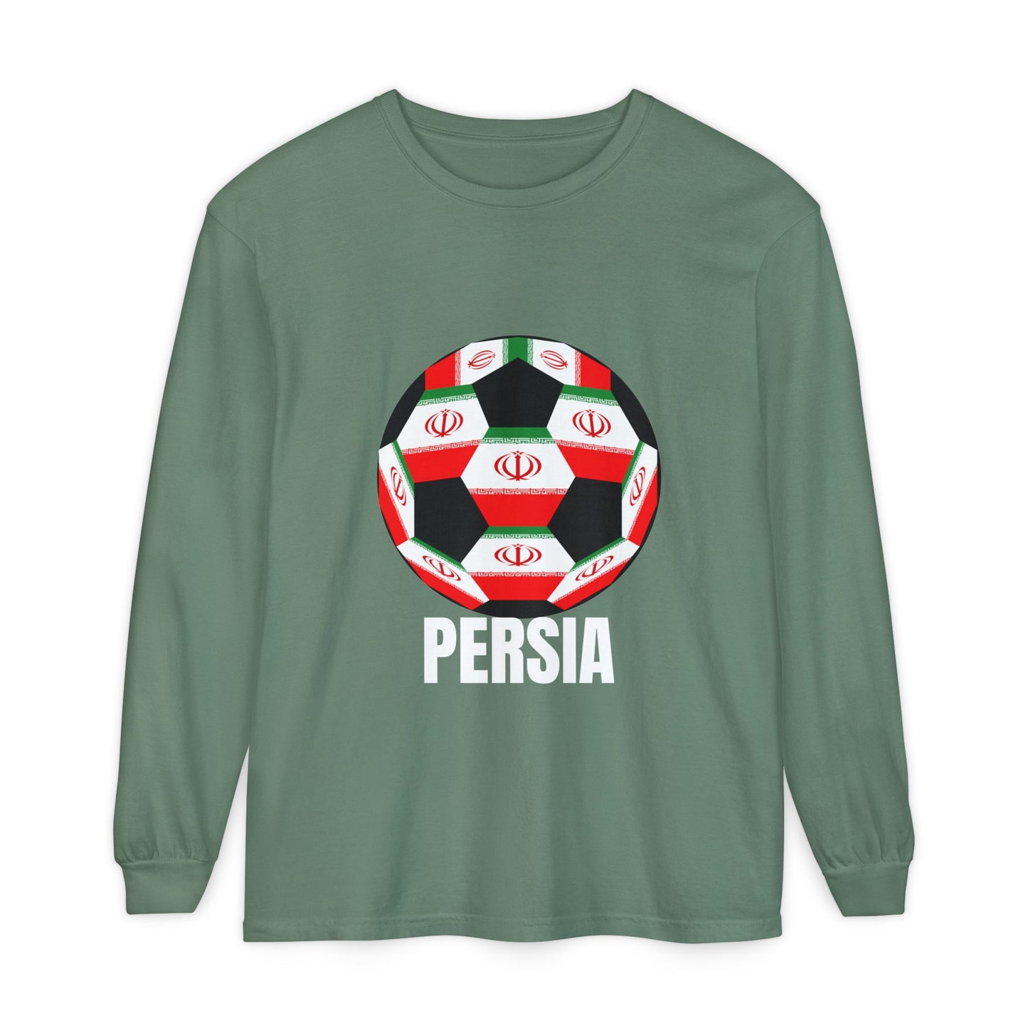 Persia Fan Specialty Soccer Ball Design Long Sleeve Shirt