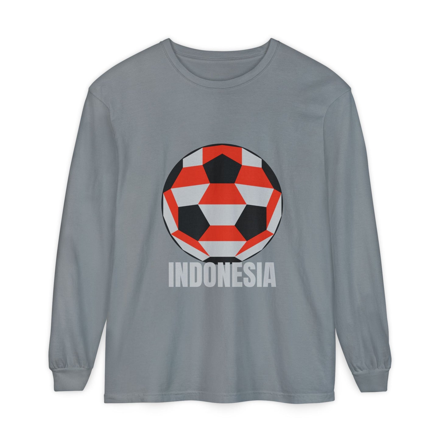 Indonesia Fan Specialty Soccer Ball Design Long Sleeve Tee