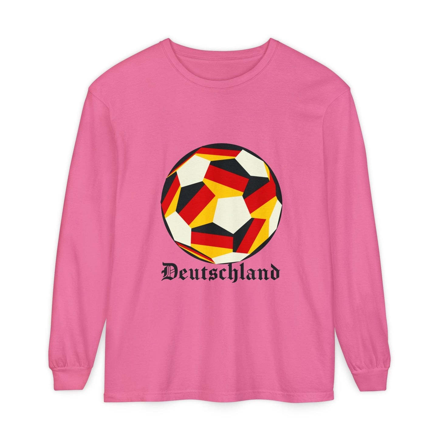 Germany Fan Specialty Soccer Ball Design Long Sleeve Tee