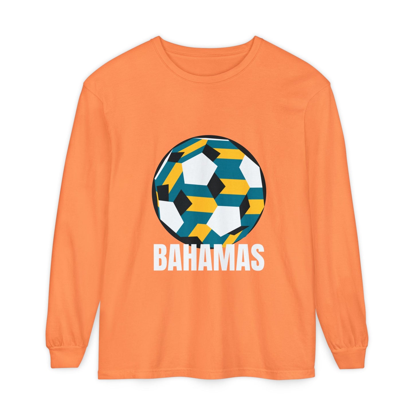 Bahamas Fan Specialty Soccer Ball Design Long Sleeve Tee