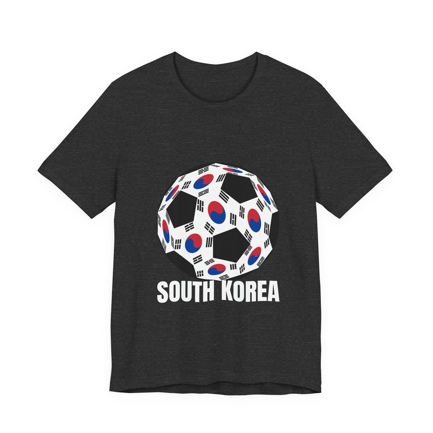 South Korea Fan Specialty Soccer Ball Design T Shirt White Text