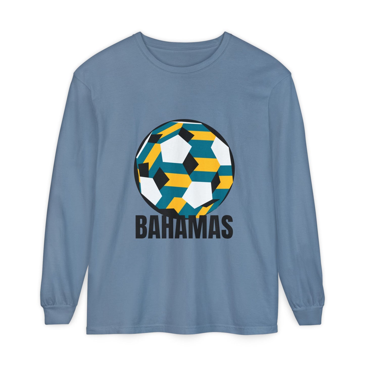 Bahamas Fan Specialty Soccer Ball Design Long Sleeve Shirt