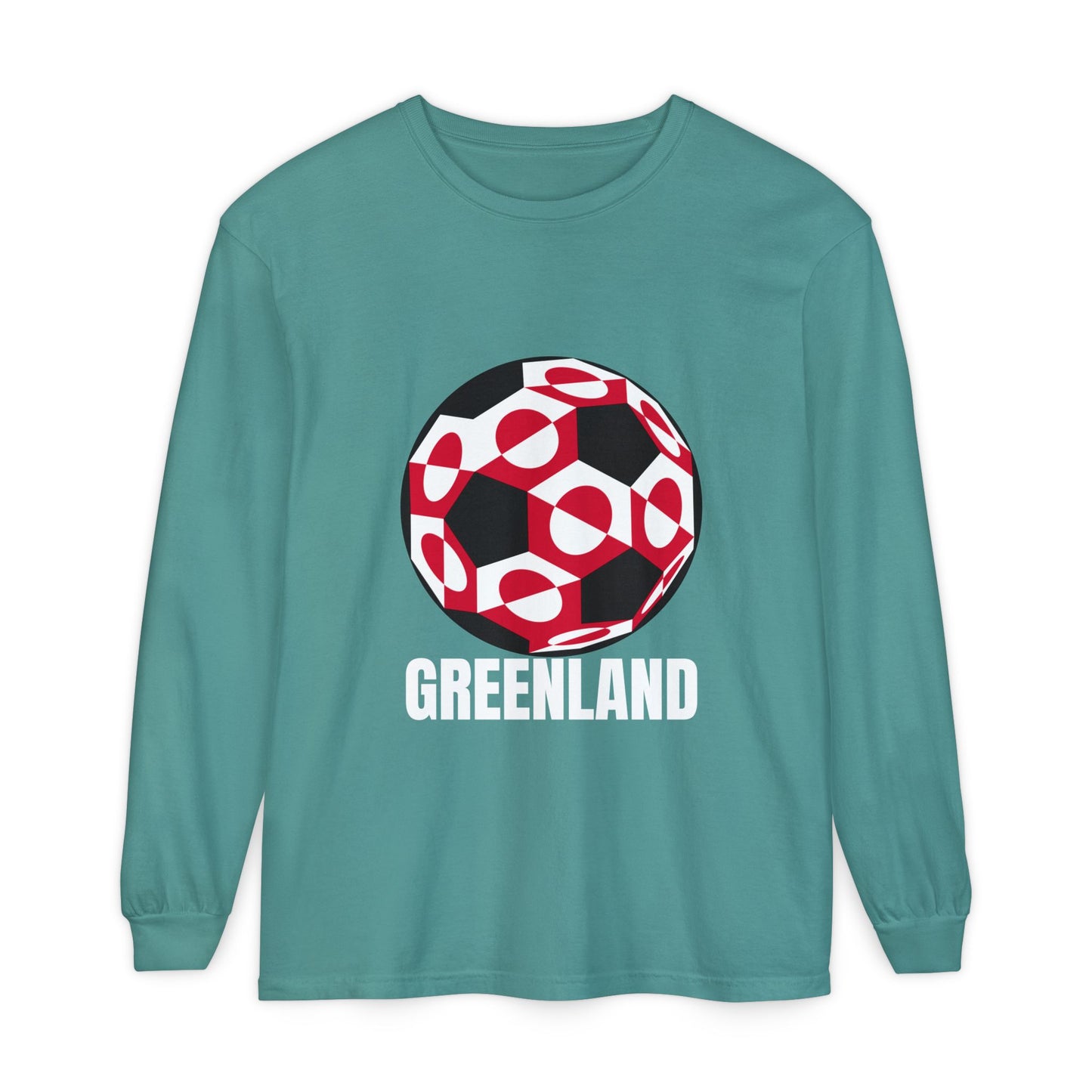 Greenland Fan Specialty Soccer Ball Design Long Sleeve Tee