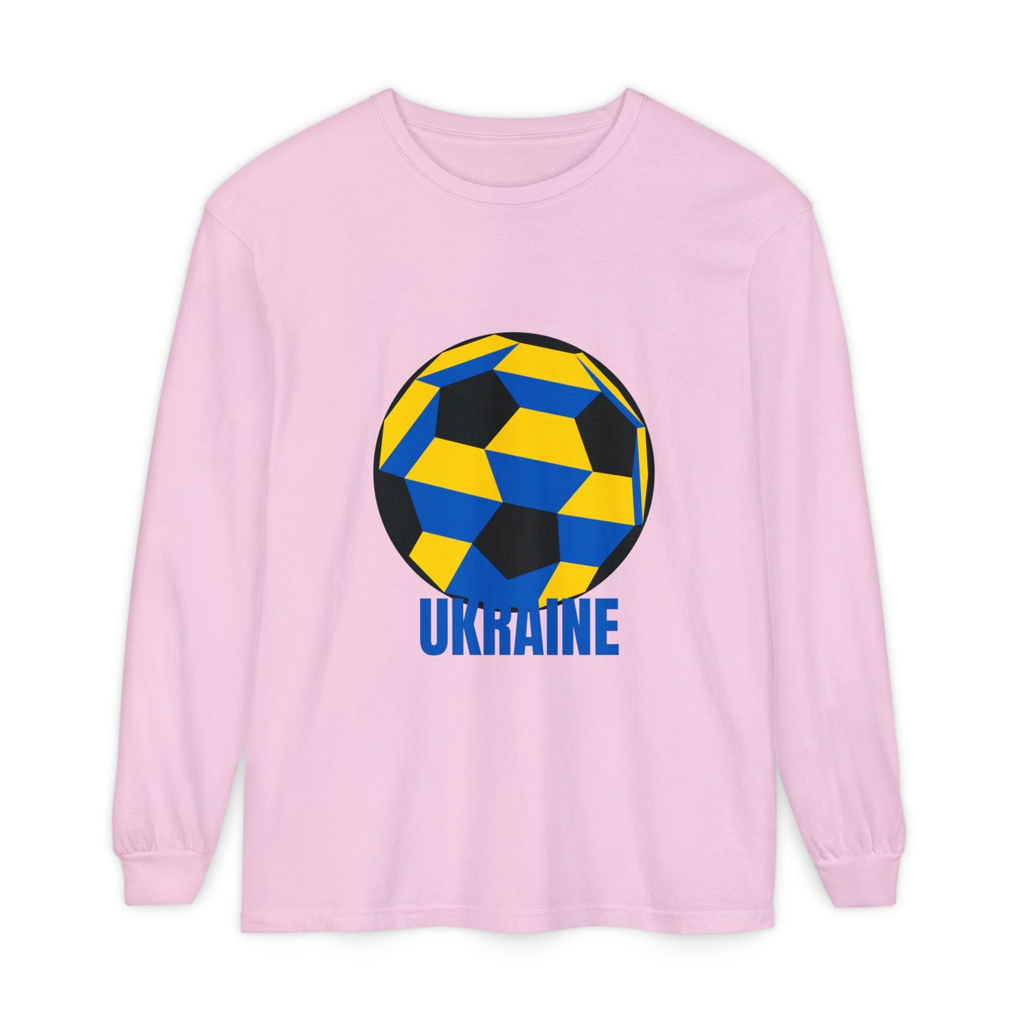 Ukraine Fan Specialty Soccer Ball Design  Long Sleeve Tee