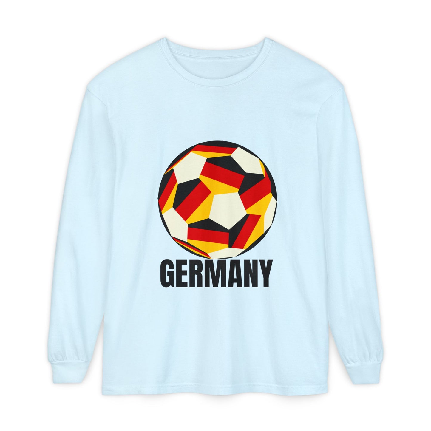 Germany Fan Specialty Soccer Ball Design Long Sleeve Tee
