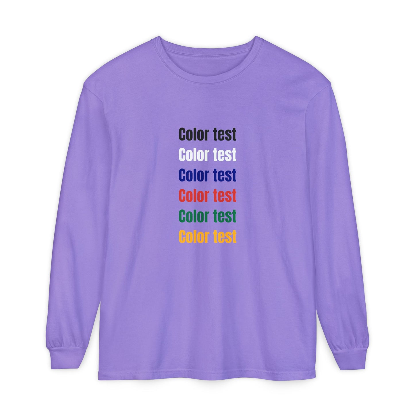 Long Sleeve T‑Shirt — Color testText Graphic
