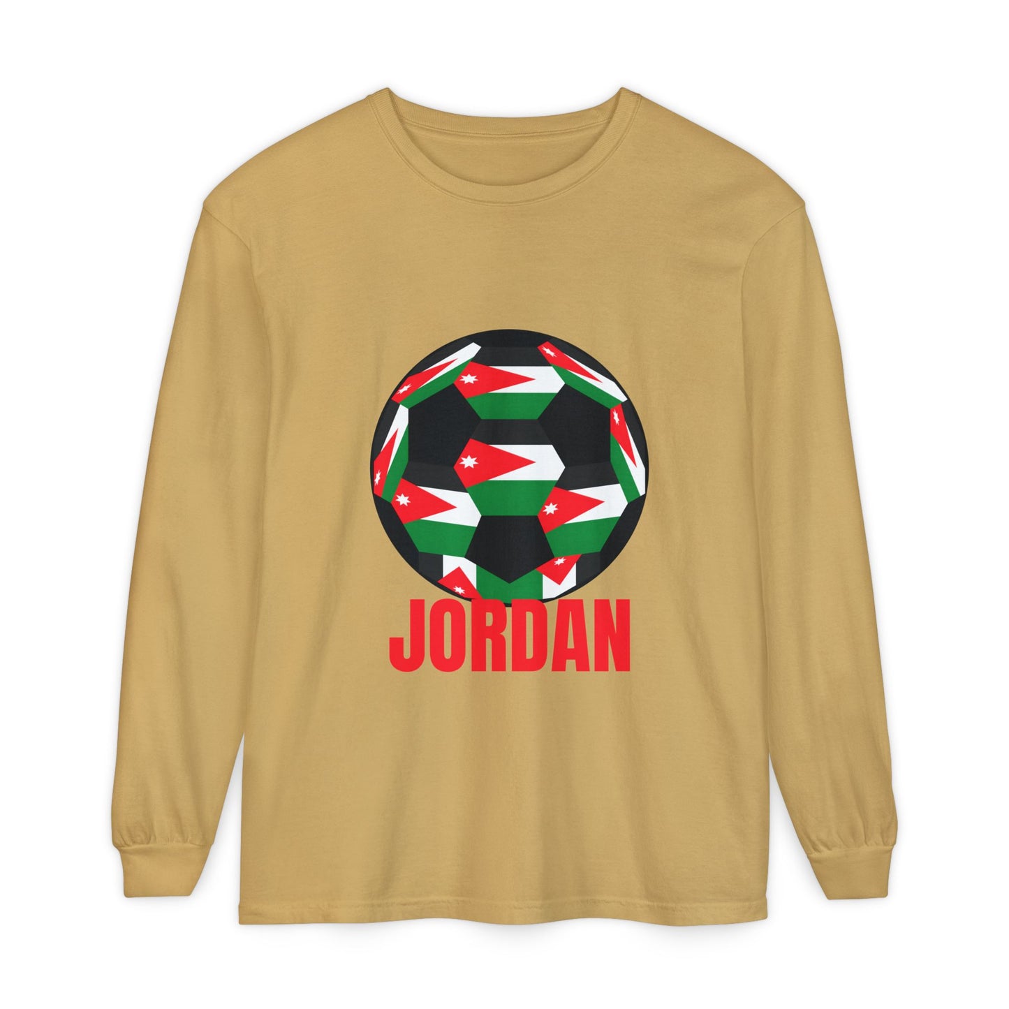 Jordan Fan Specialty Soccer Ball Design T Shirt Long Sleeve Tee
