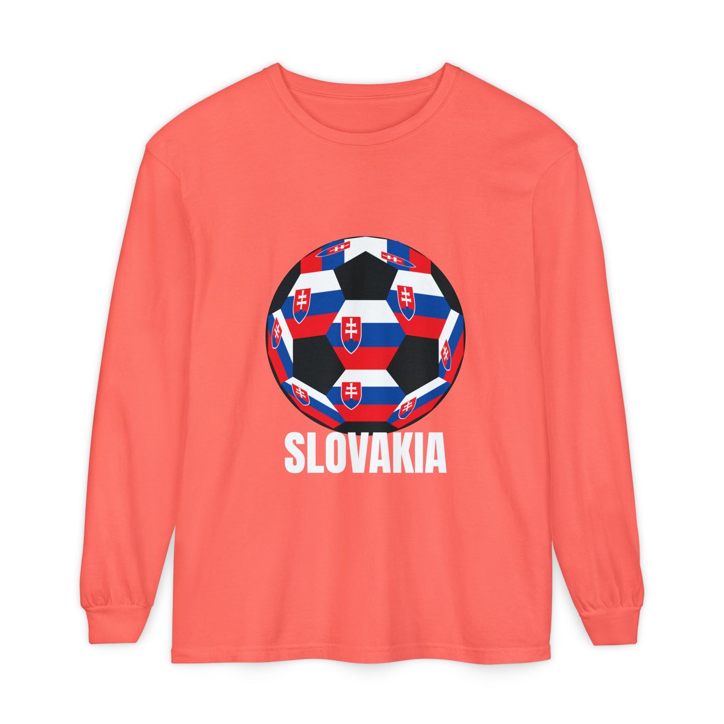 Slovakia Fan Specialty Soccer Ball Design Long Sleeve Shirt