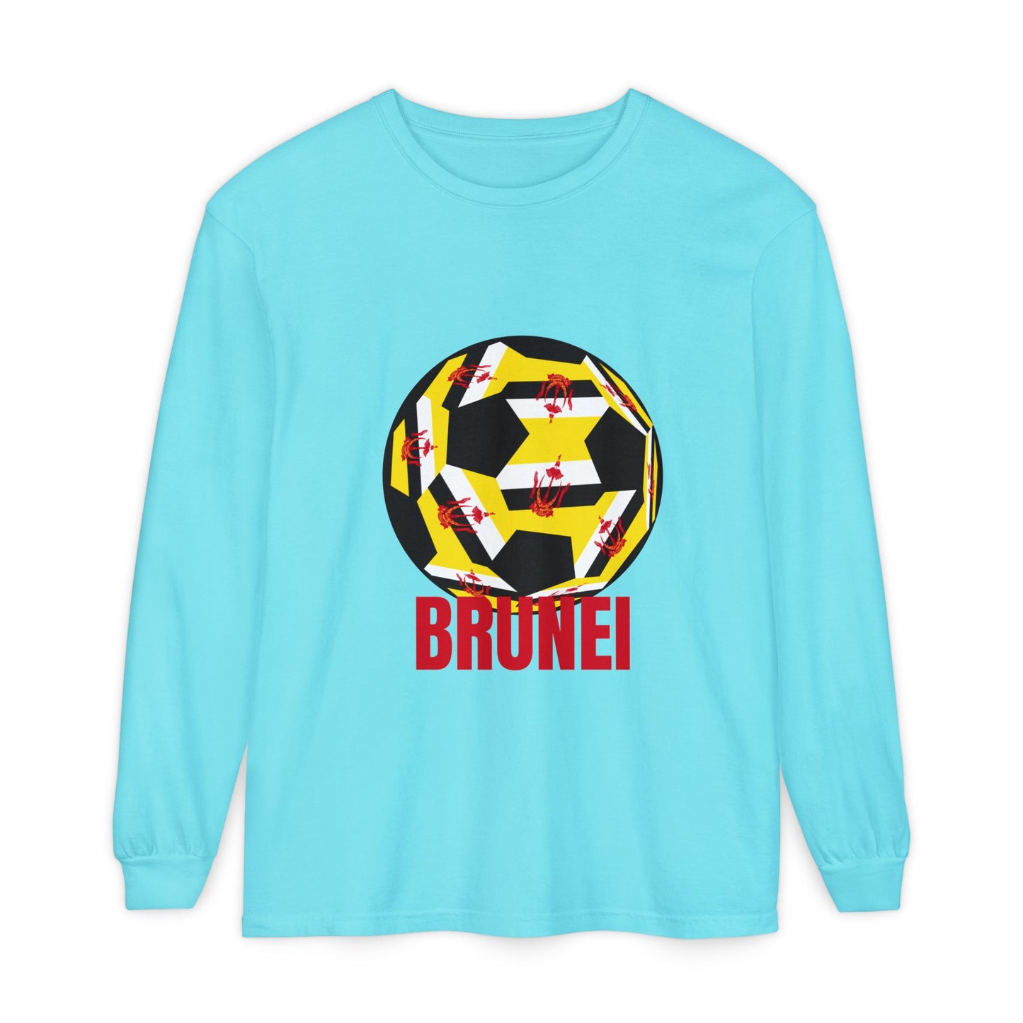 Brunei Fan Specialty Soccer Ball Design  Long Sleeve Tee