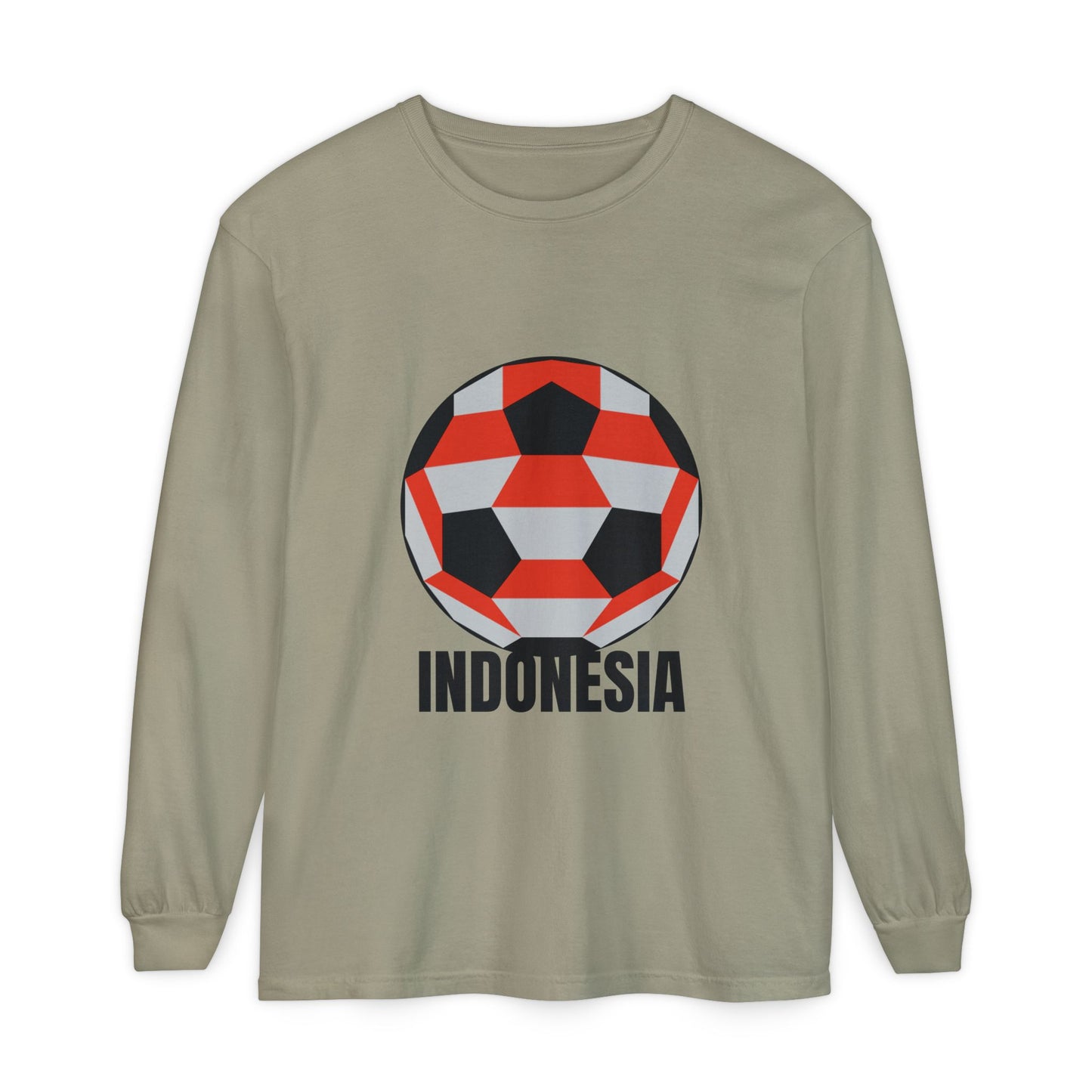 Indonesia Fan Specialty Soccer Ball Design Long Sleeve Shirt