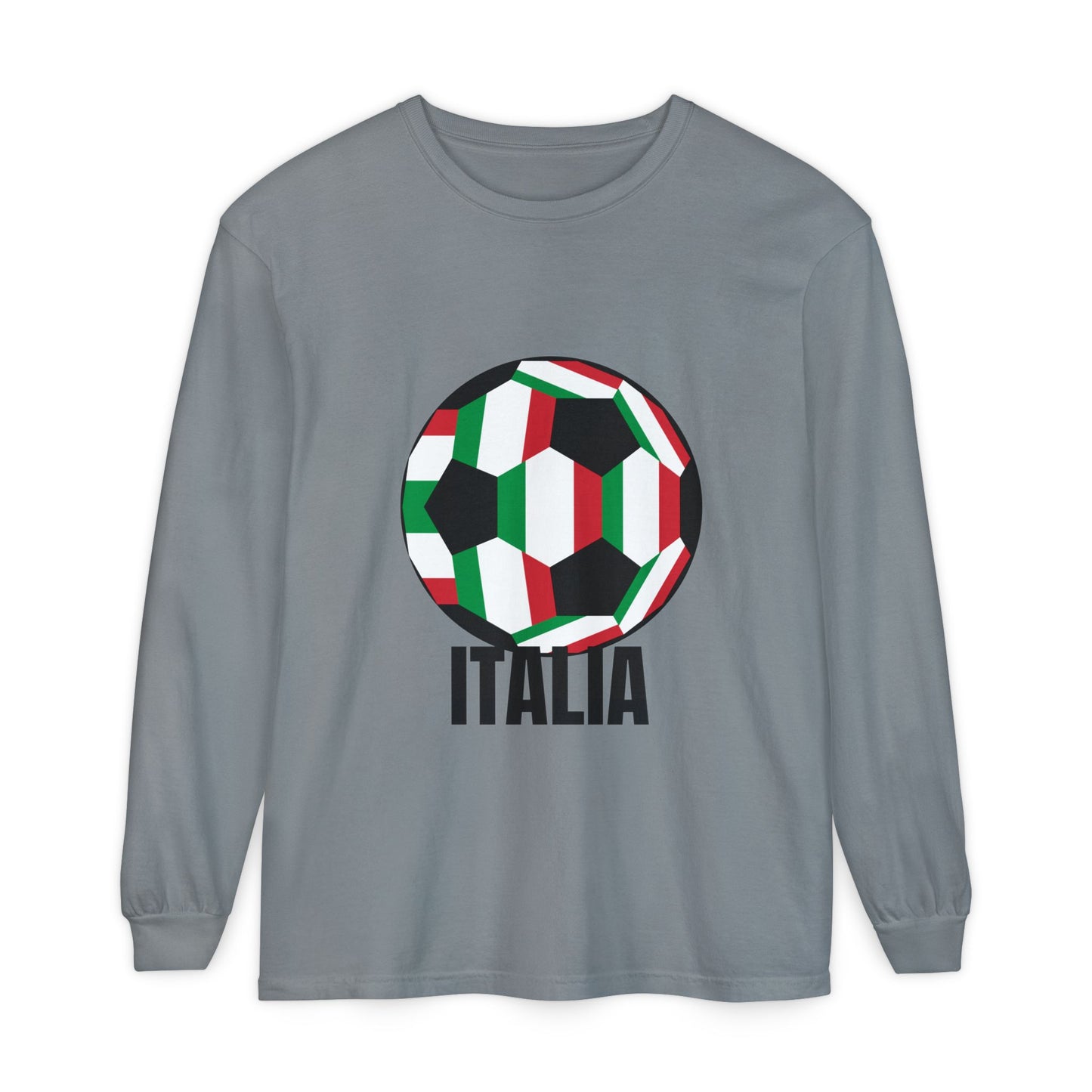 Italia Fan Specialty Soccer Ball Design Long Sleeve Tee