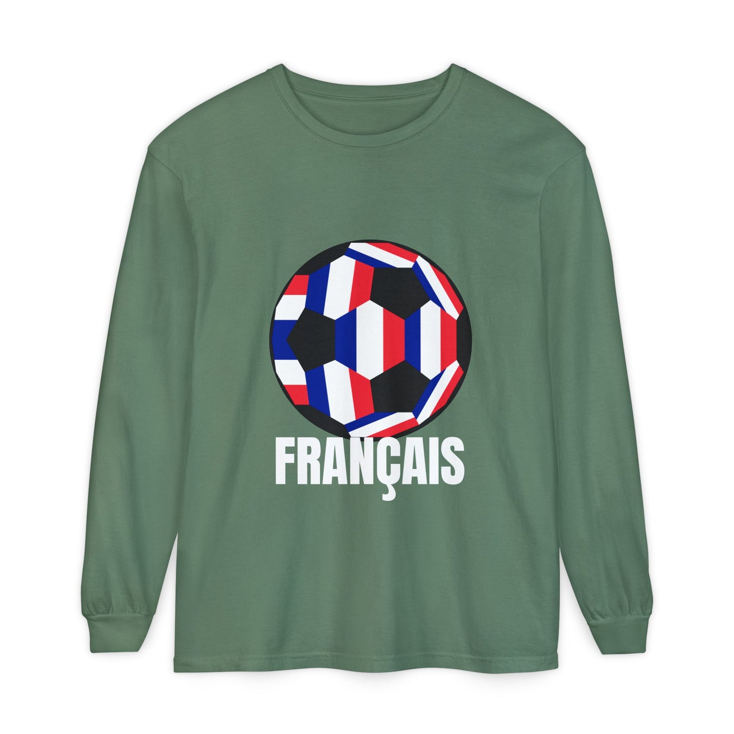 Francais Fan Specialty Soccer Ball Design Long Sleeve Tee