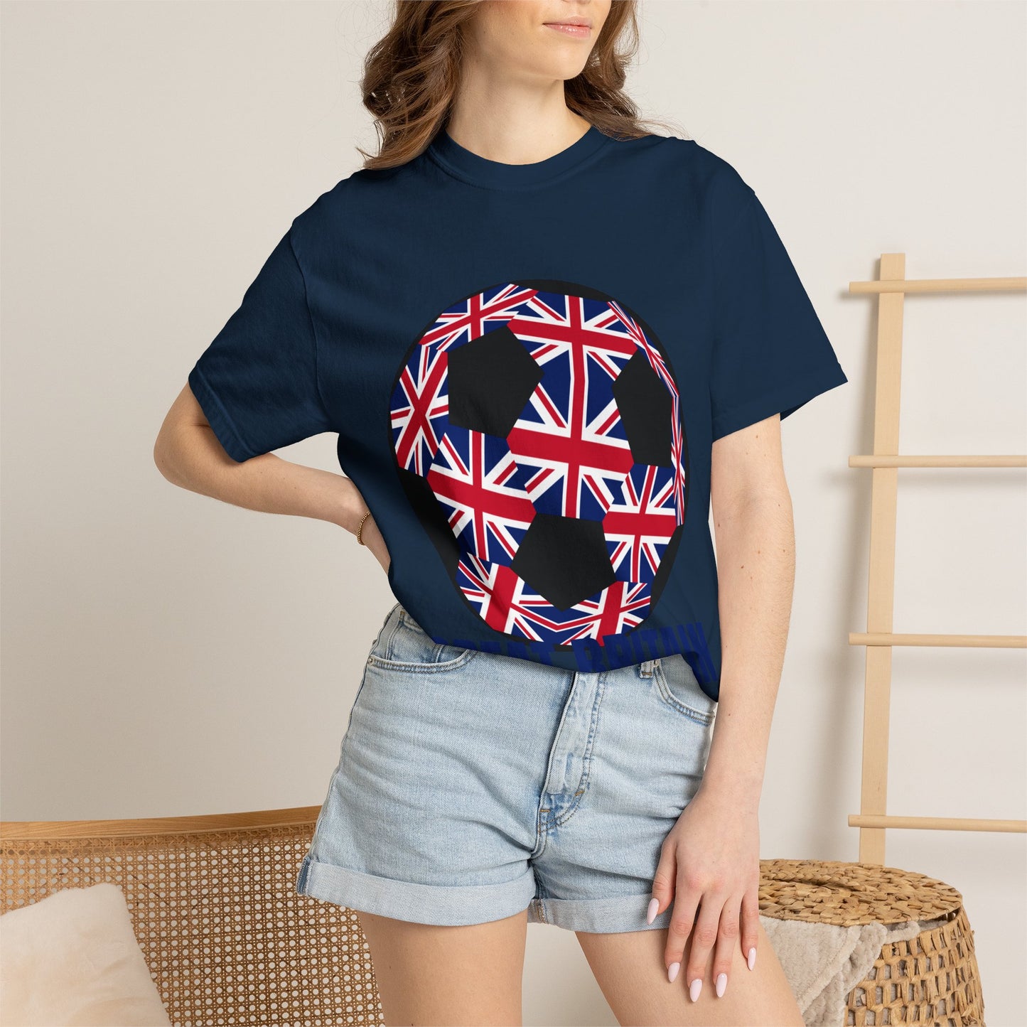 Great Britain Fan Specialty Soccer Ball Design T Shirt