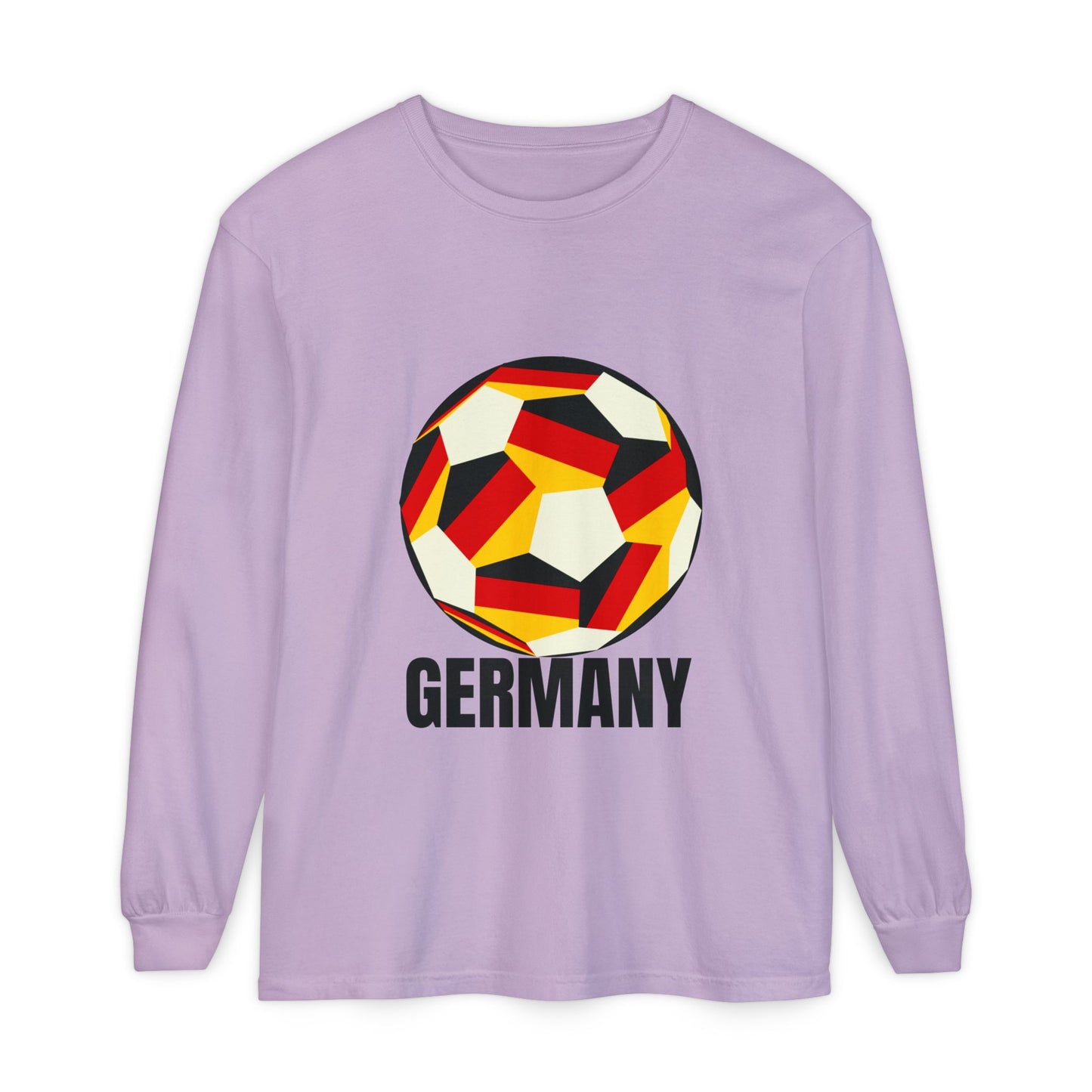 Germany Fan Specialty Soccer Ball Design Long Sleeve Tee