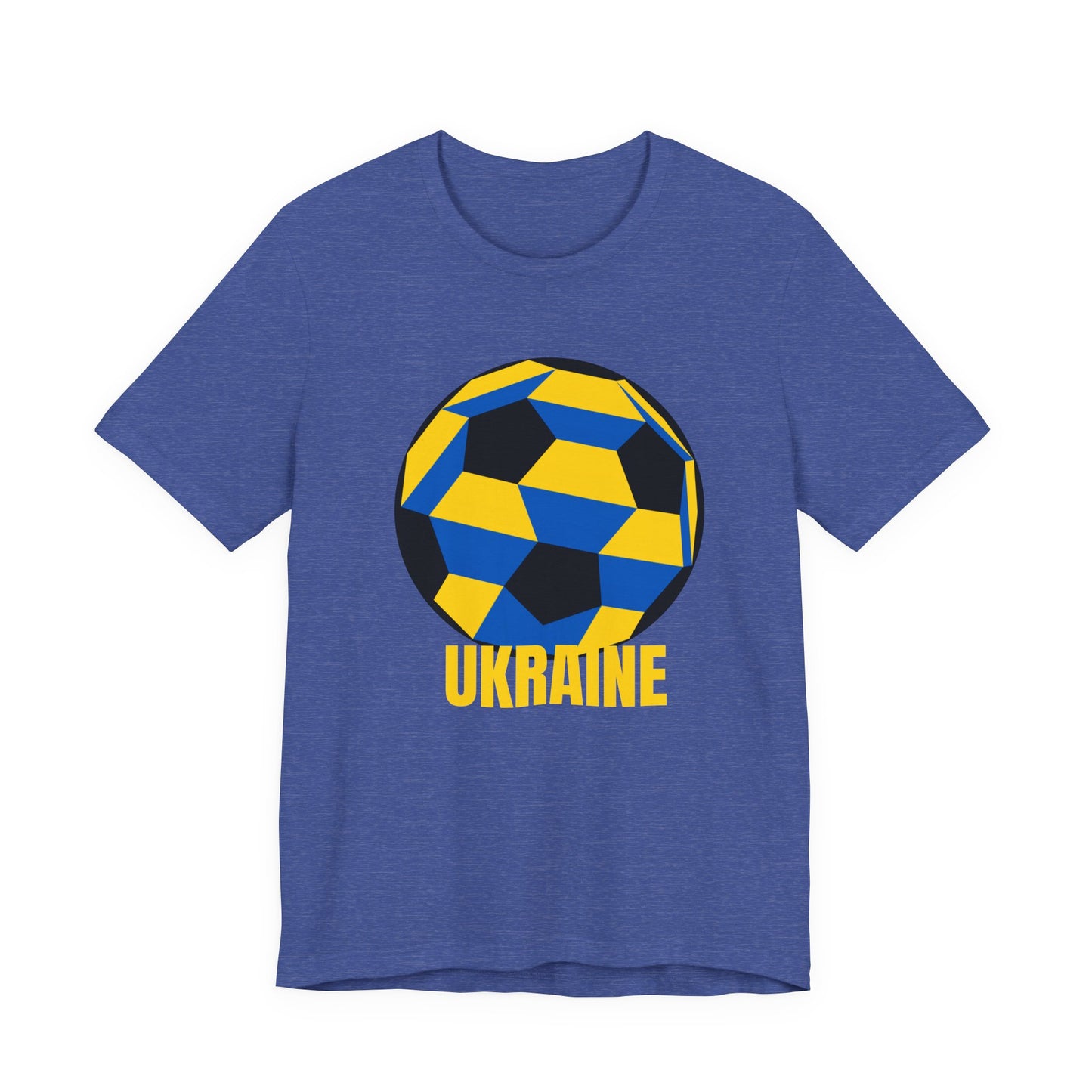 Ukraine Fan Specialty Soccer Ball Design T Shirt Yellow Text