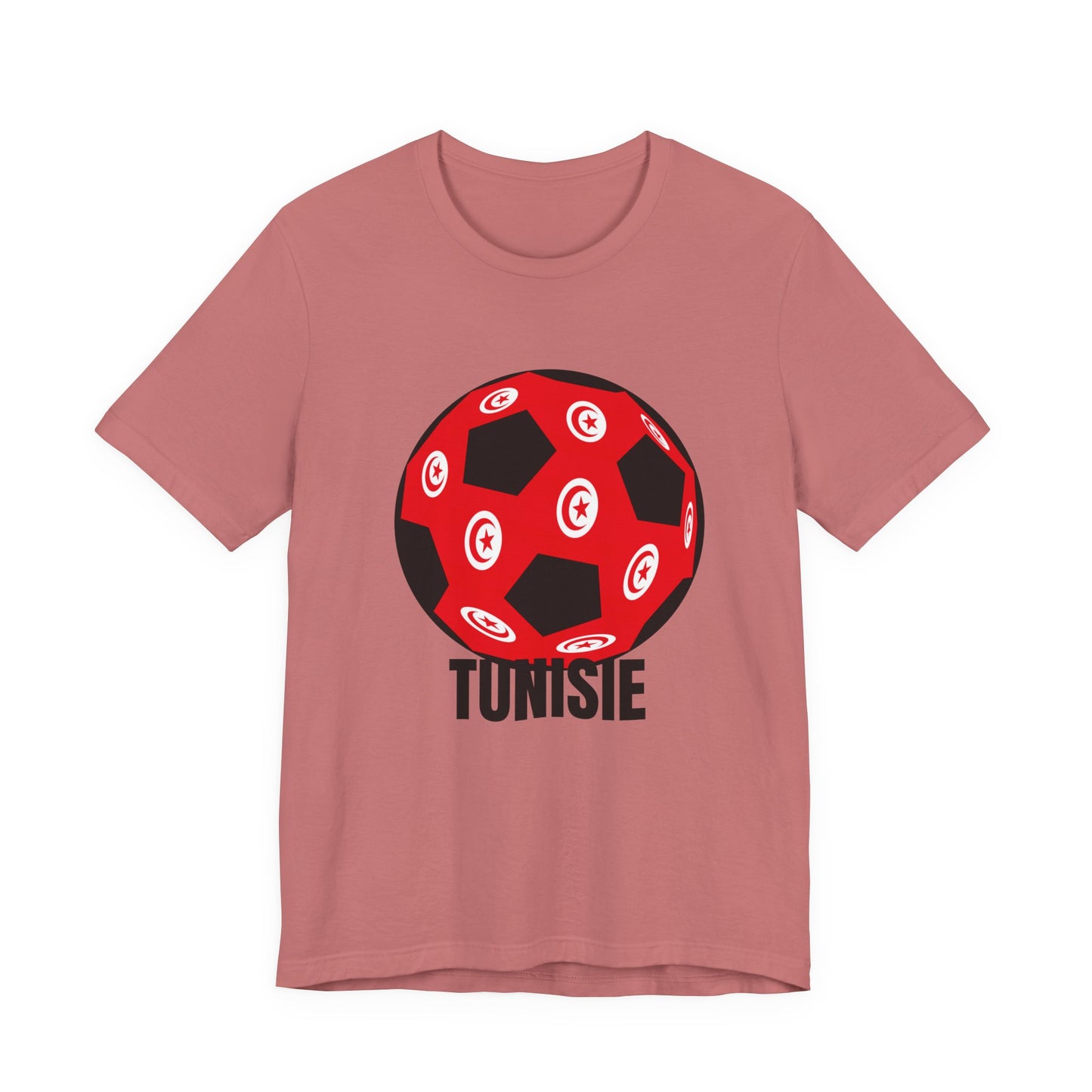 Tunisie Fan Specialty Soccer Ball Design T Shirt Black Text