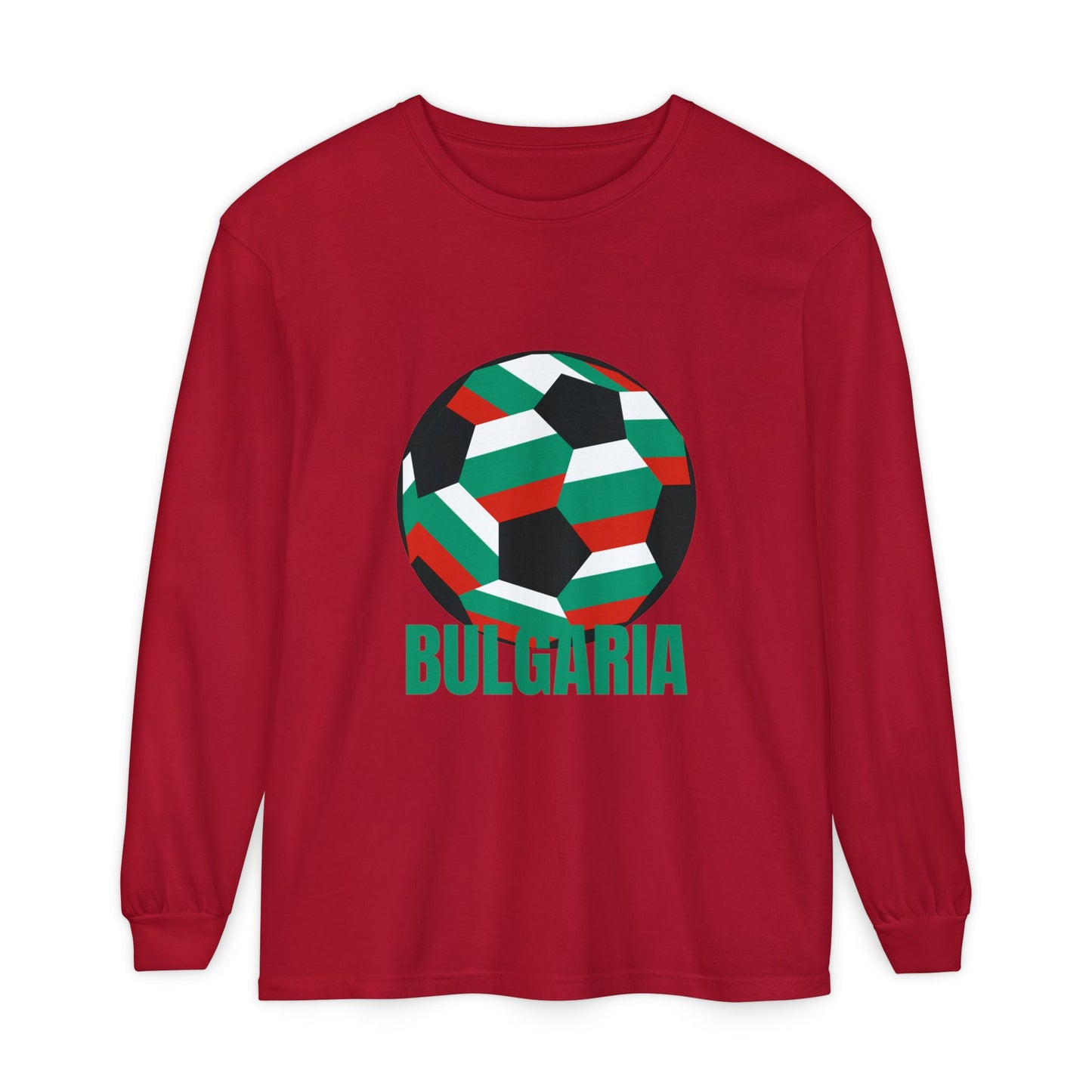 Bulgaria Fan Specialty Soccer Ball Design Long Sleeve Tee