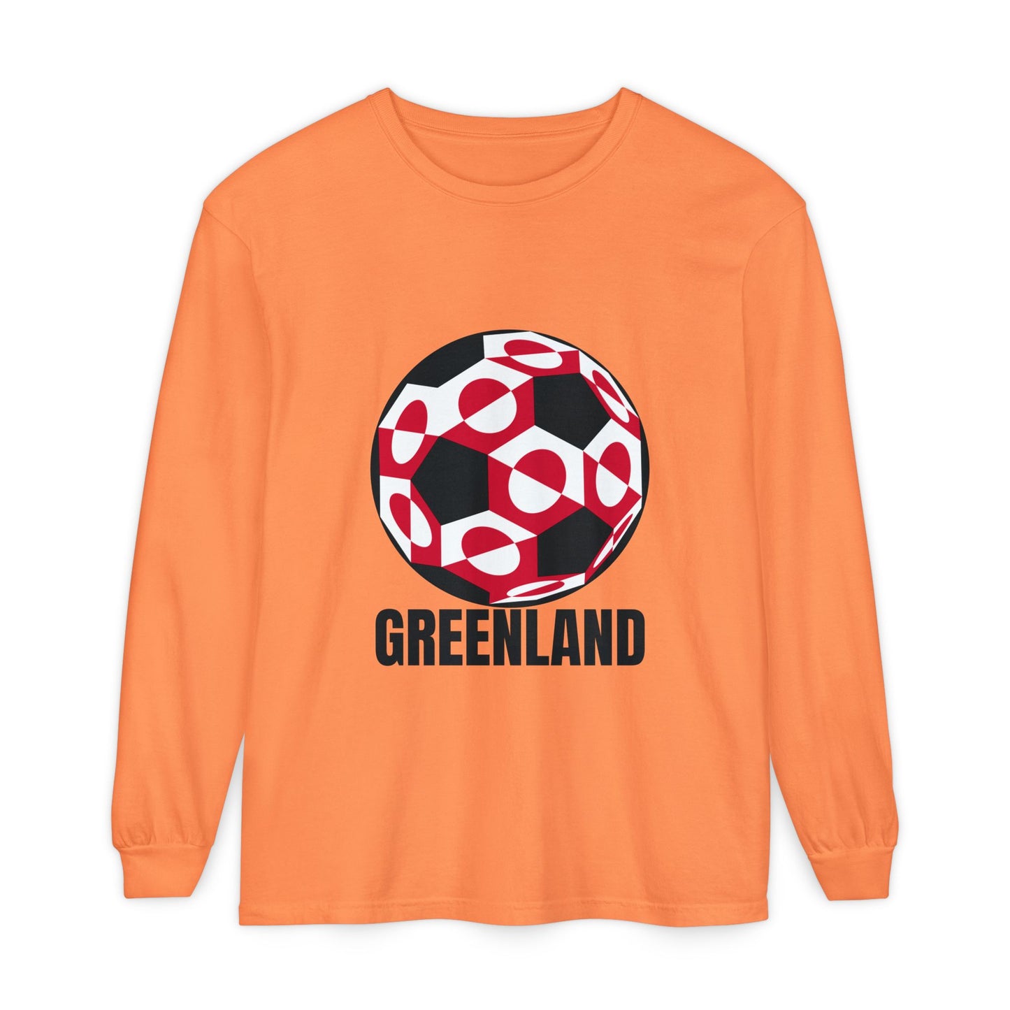 Greenland Fan Specialty Soccer Ball Design Long Sleeve Tee
