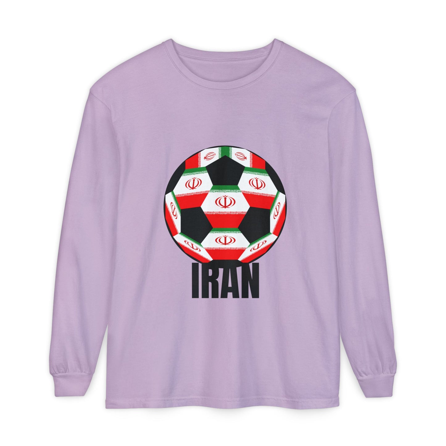 Iran Fan Specialty Soccer Ball Design Long Sleeve Shirt