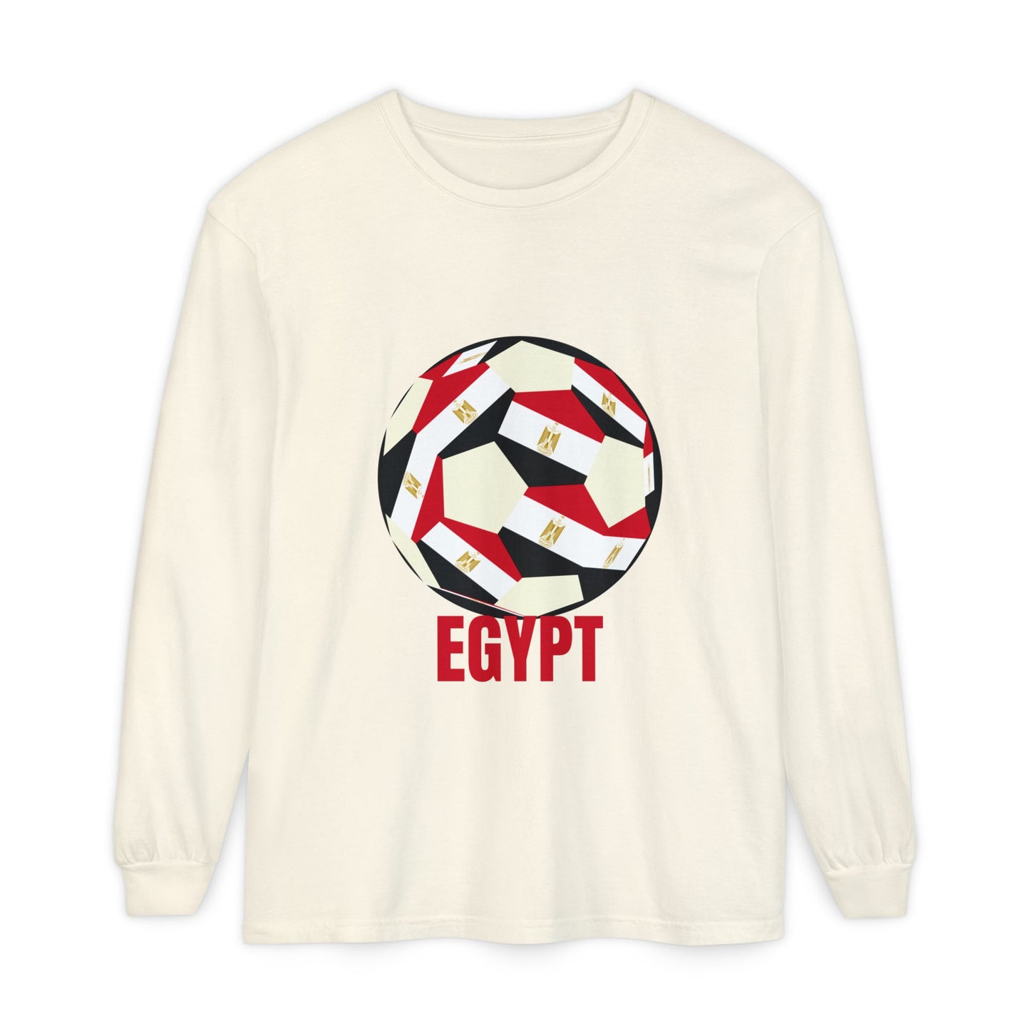 Egypt Fan Specialty Soccer Ball Design Long Sleeve Tee