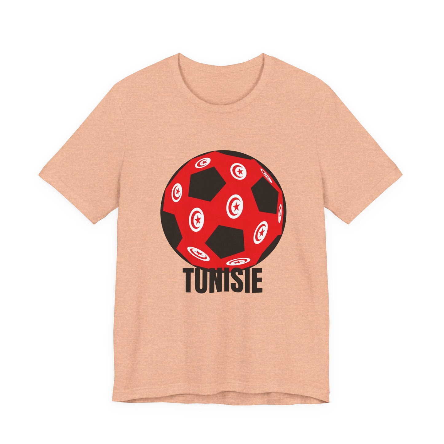 Tunisie Fan Specialty Soccer Ball Design T Shirt Black Text