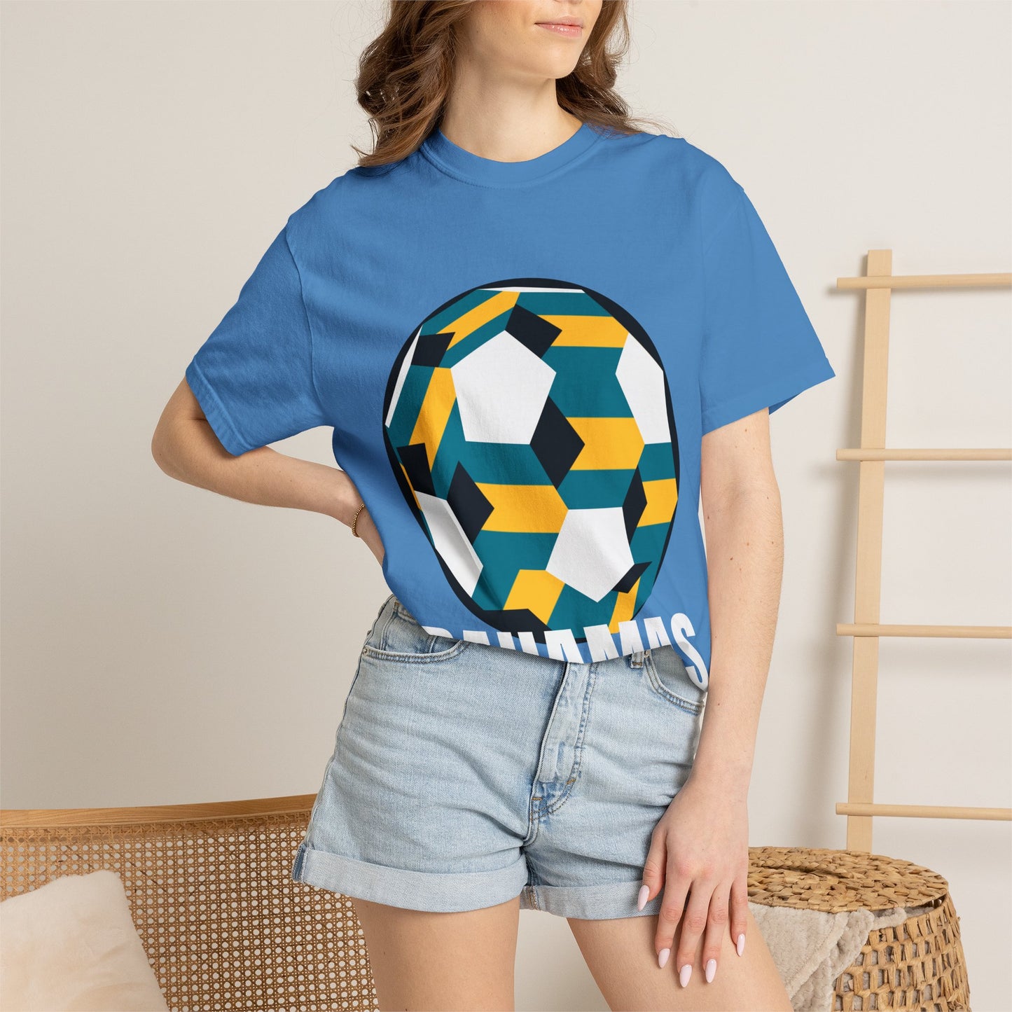 Bahamas Fan Specialty Soccer Ball Design T Shirt