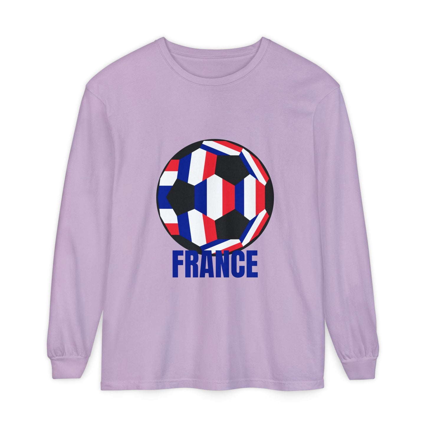 France Fan Specialty Soccer Ball Design Long Sleeve Shirt