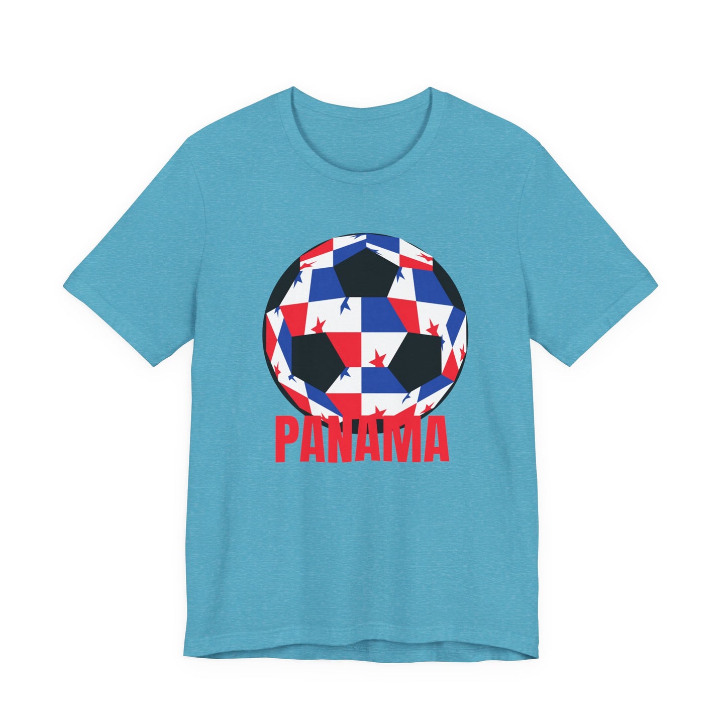 Panama Fan Specialty Soccer Ball Design T Shirt Red Text