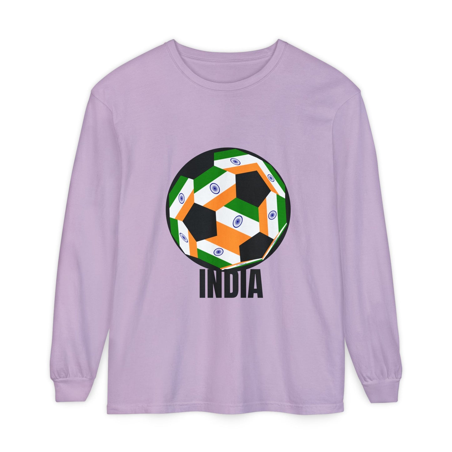 India Fan Specialty Soccer Ball Design Long Sleeve Tee