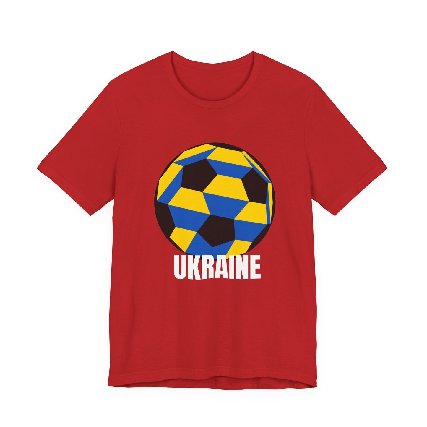 Ukraine Fan Specialty Soccer Ball Design T Shirt White Text