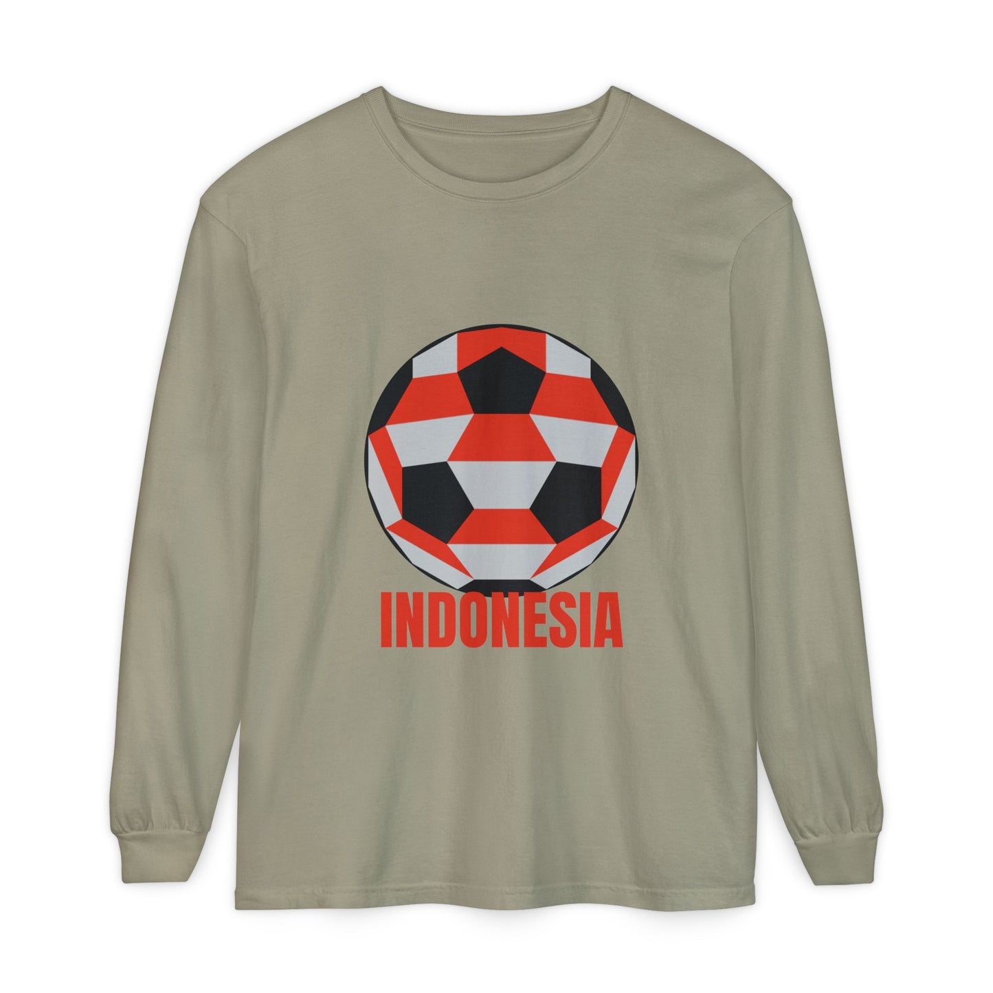 Indonesia Fan Specialty Soccer Ball Design Long Sleeve T-Shirt