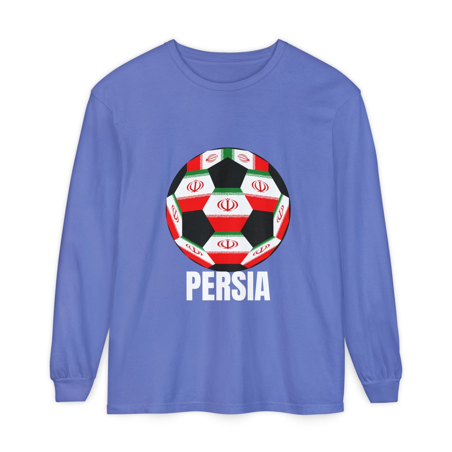 Persia Fan Specialty Soccer Ball Design Long Sleeve Shirt