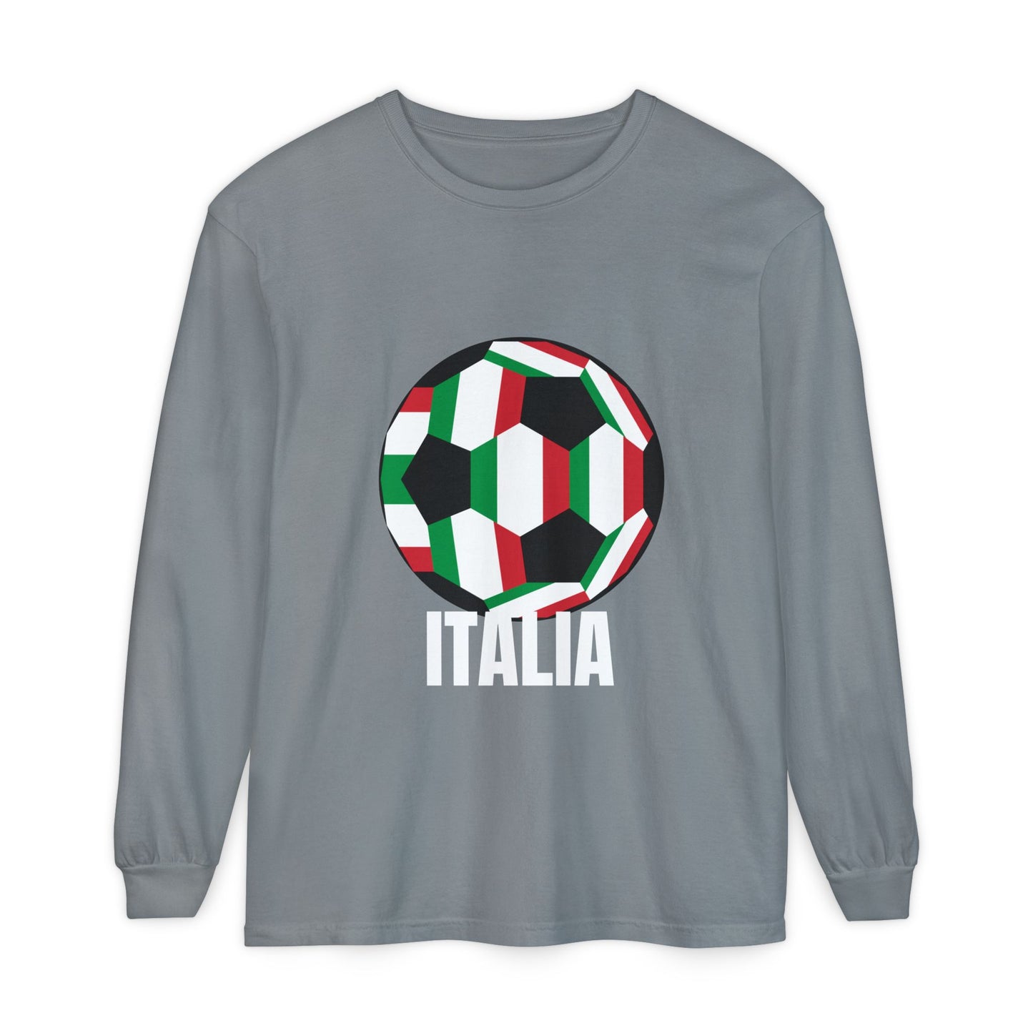 Italia Fan Specialty Soccer Ball Design Long Sleeve Tee