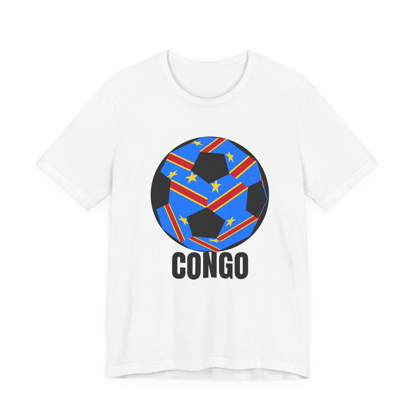 Congo Fan Specialty Soccer Ball Design T Shirt Black Text
