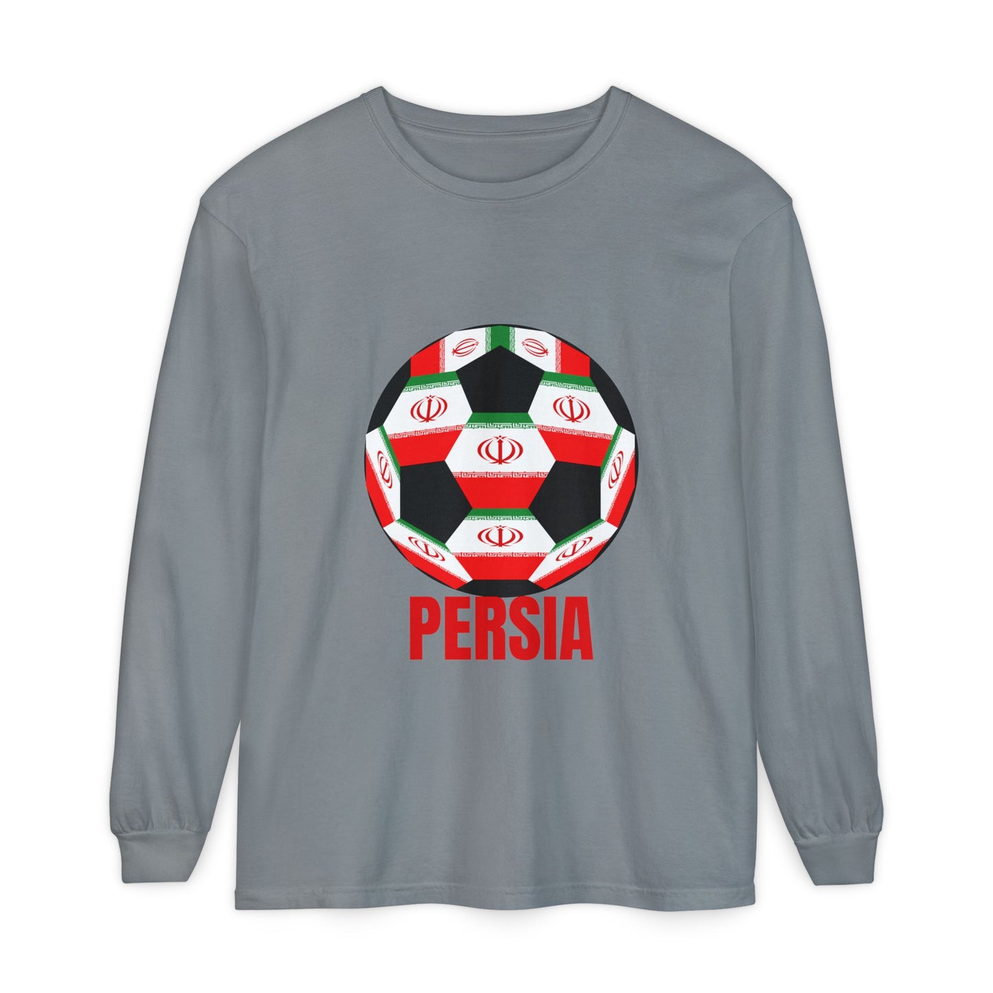 Persia Fan Specialty Soccer Ball Design  Long Sleeve Tee