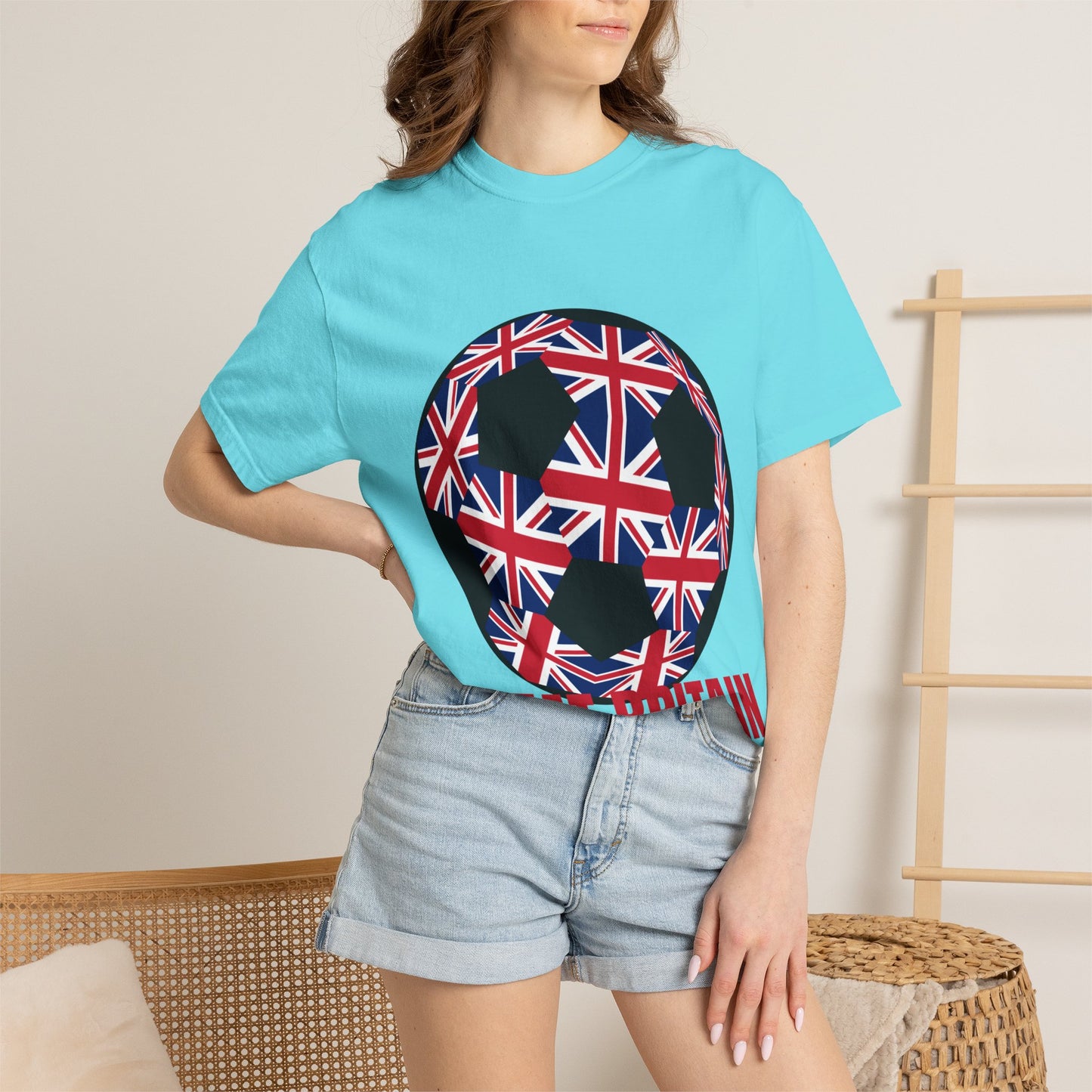 Great Britain Fan Specialty Soccer Ball Design T Shirt