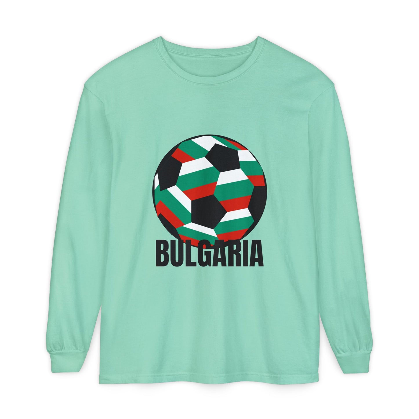 Bulgaria Fan Specialty Soccer Ball Design Long Sleeve Tee