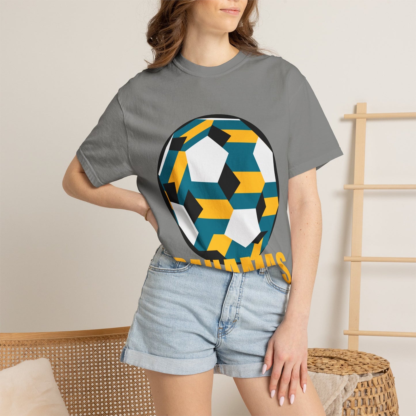 Bahamas Fan Specialty Soccer Ball Design T Shirt