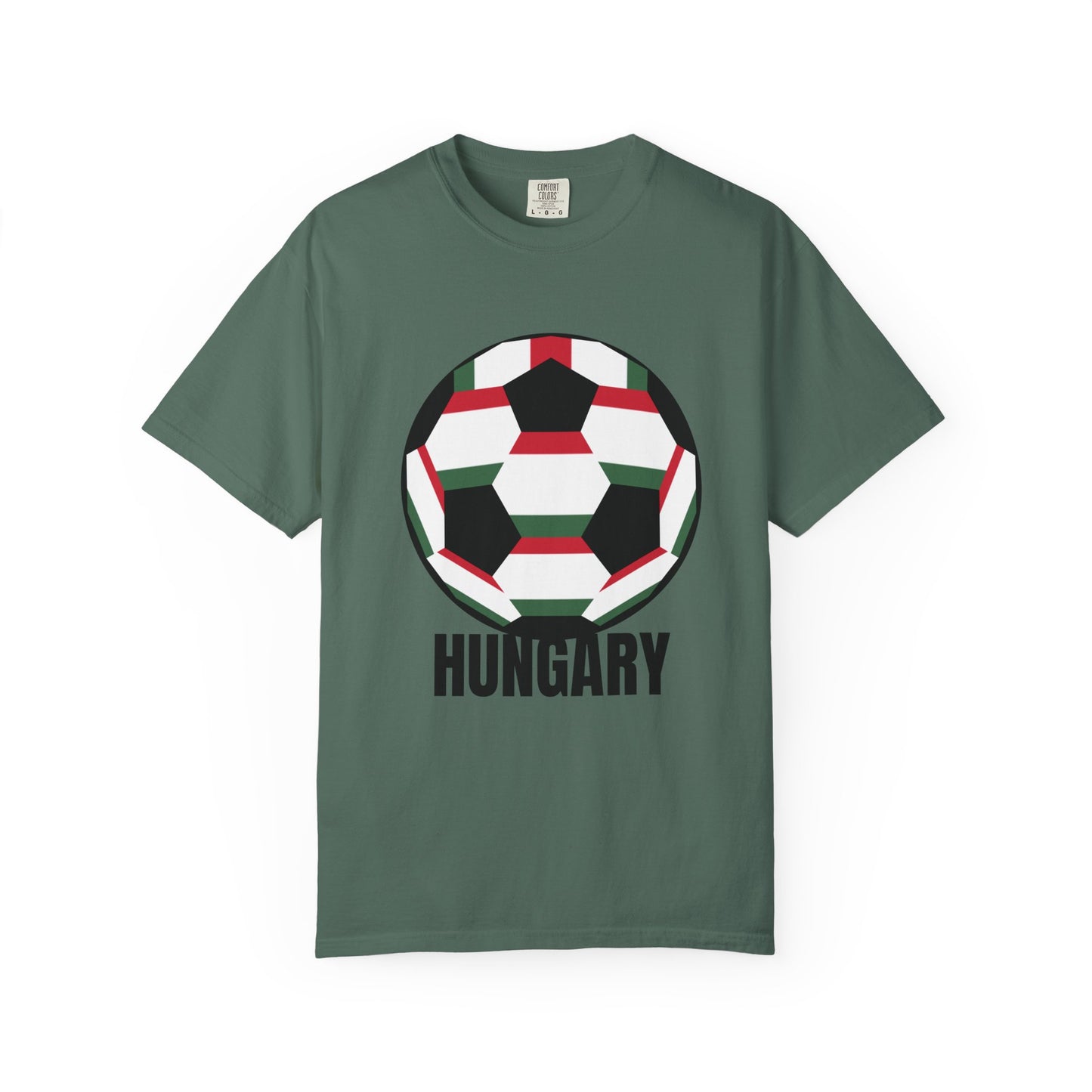 Hungary Fan Specialty Soccer Ball Design T Shirt Black Print